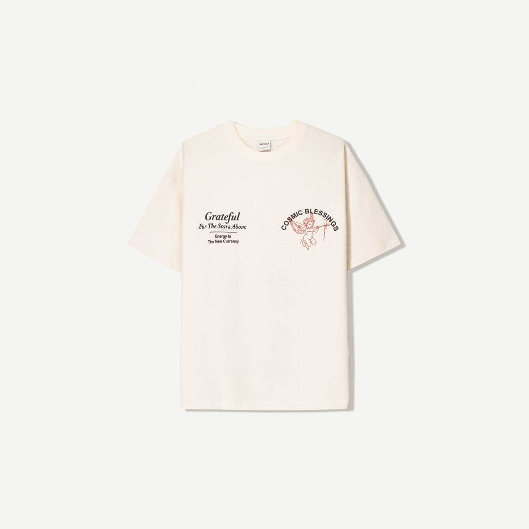 Moudda BERSHKA - T-Shirt Oversize - Col Rond & Imprimé Ange/Chaise/Ours - Tunisie 1