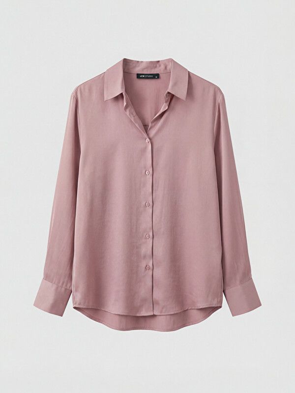 Moudda LC Waikiki - Chemise manches longues en tissu pour Femme couleur Rose - Tunisie 1