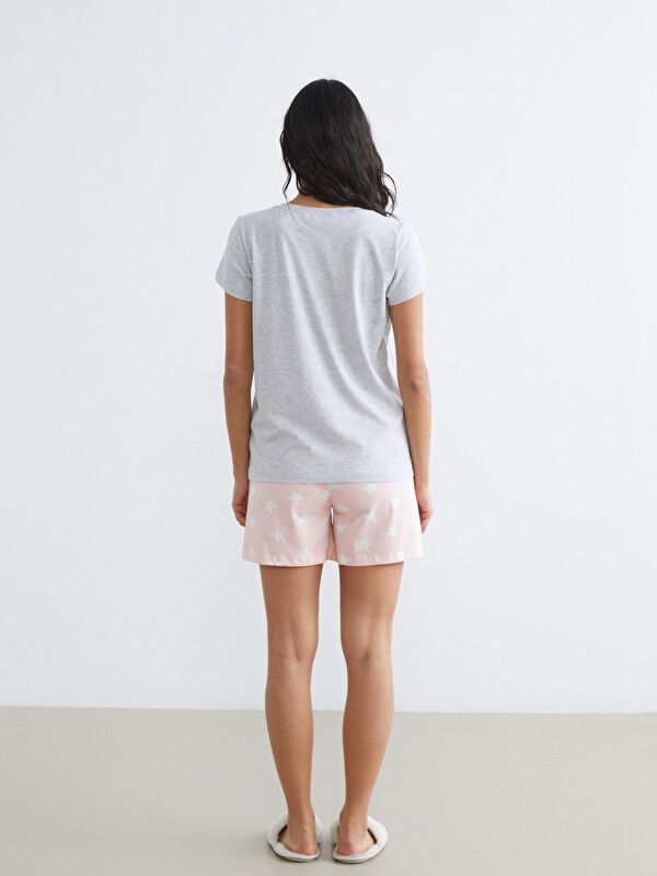 Moudda LC Waikiki - Ensemble court en jersey pour Femme couleur Rose clair imprimé - Tunisie 4