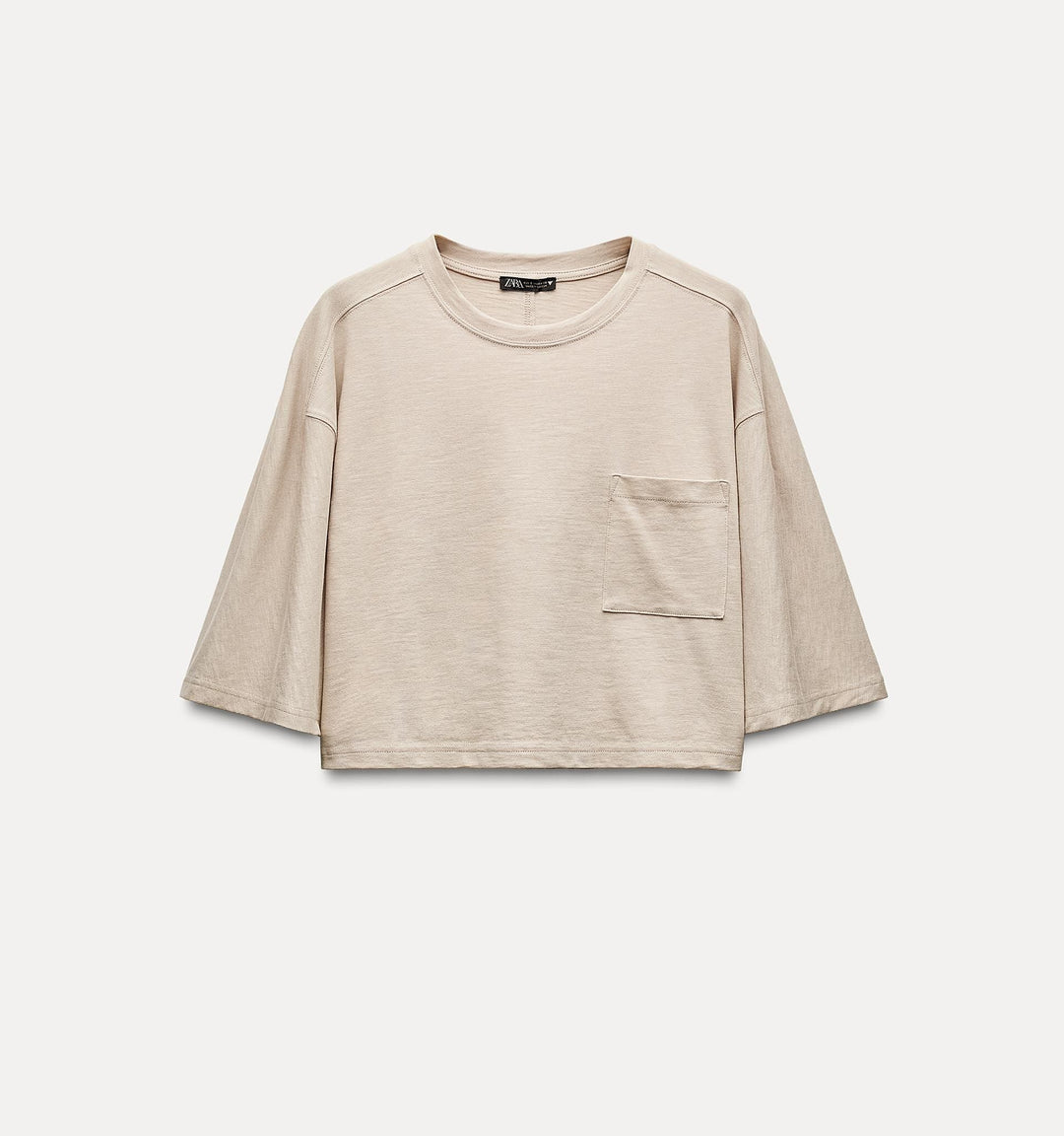 Moudda ZARA - T-shirt boxy en flammé, poche - Tunisie 2