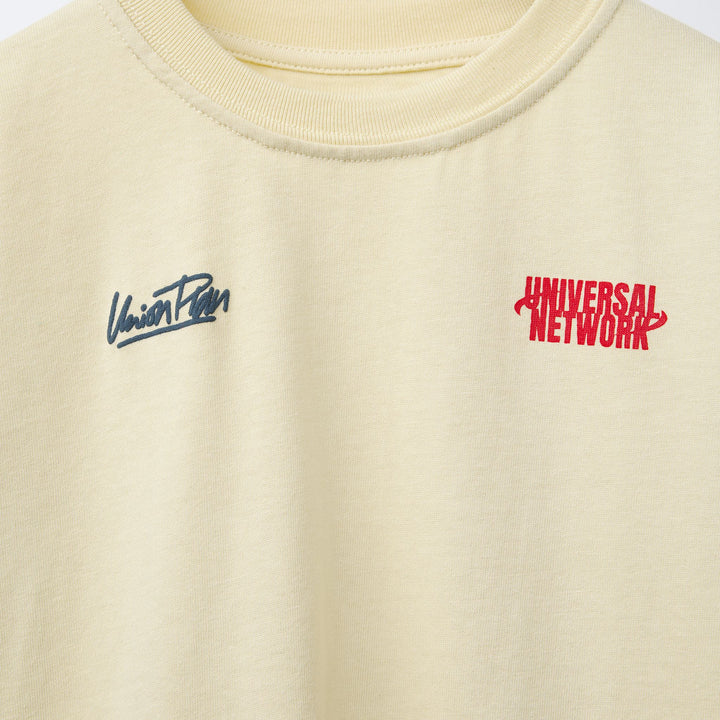 Moudda ZARA - T-Shirt - Imprimé Universal Net Work & Jaune - Tunisie 3