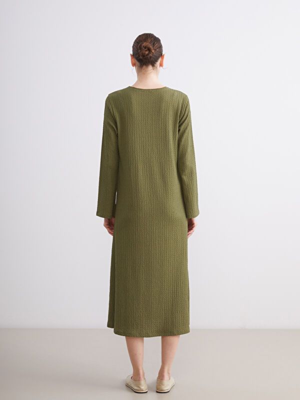 Moudda LC Waikiki - Robe jersey manches longues Femme Kaki - Tunisie 4