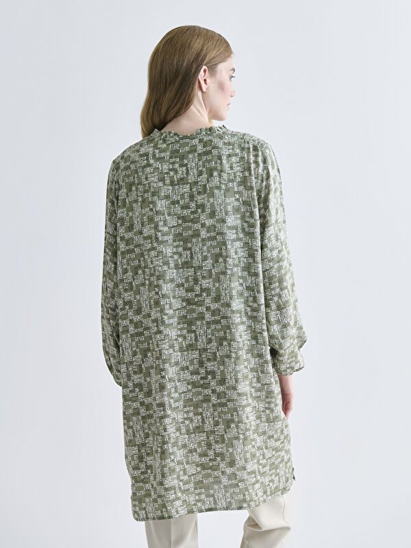 Moudda LC Waikiki - Tunique tissée imprimée manches longues Femme Kaki clair par - Tunisie 4