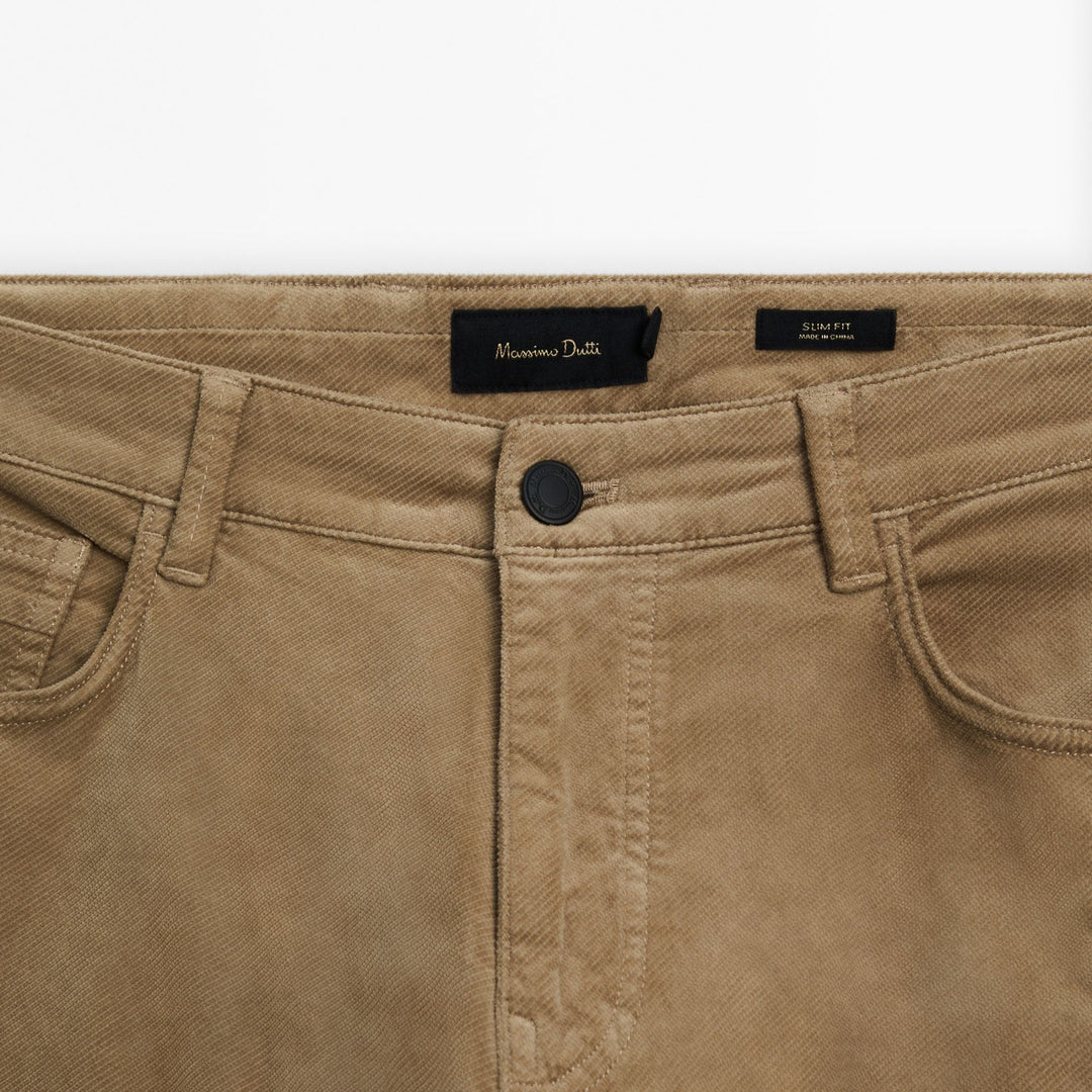 Moudda Massimo Dutti - Pantalon jean velours côtelé diagonal coupe slim - Tunisie 6