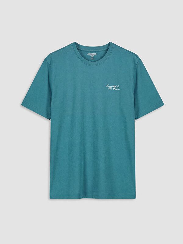 Moudda LC Waikiki - T-shirt imprimé manches courtes en jersey pour Homme couleur Pétrole - Tunisie 1