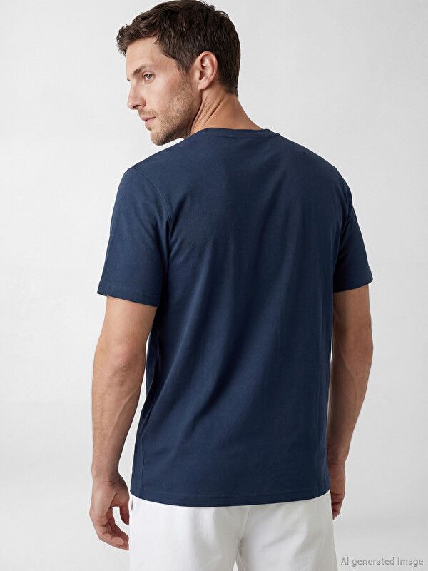 Moudda LC Waikiki - T-shirt imprimé manches courtes en jersey pour Homme couleur Nouveau Bleu marine - Tunisie 3