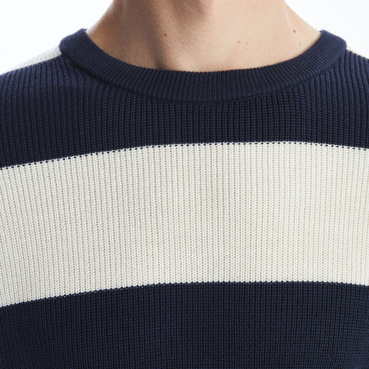 Moudda LC Waikiki - Pull rayé en tricot Homme Indigo - Tunisie 3