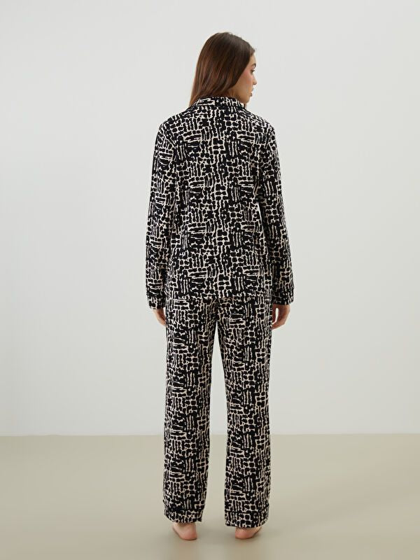 Moudda LC Waikiki - Pyjama en jersey manches longues Femme Impression rose pâle - Tunisie 4