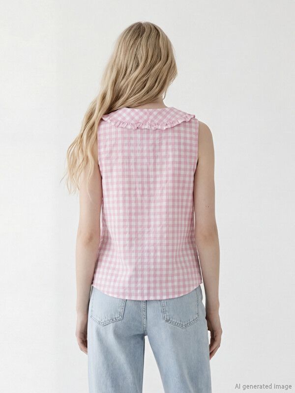 Moudda LC Waikiki - Chemise manches courtes en tissu pour Femme couleur Rose - Tunisie 3