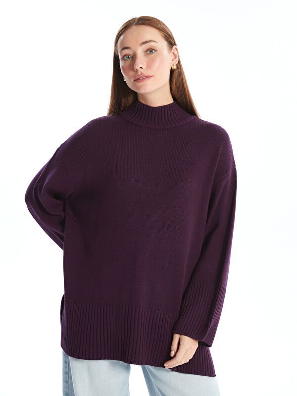 Moudda LC Waikiki - Pull épais en tricot couleur Violet foncé pour femmes - Tunisie 1