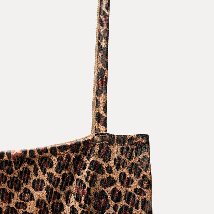 Moudda ZARA - Robe ajustée fines bretelles effet métallisé imprimé animalier - Tunisie 3