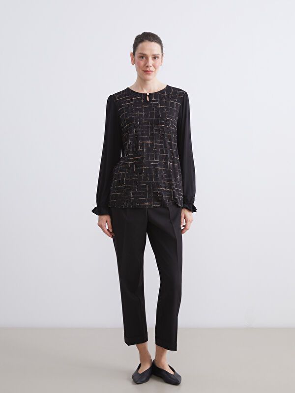 Moudda LC Waikiki - T-shirt fin à manches longues en jersey imprimé cv pour Femmes - Tunisie 2