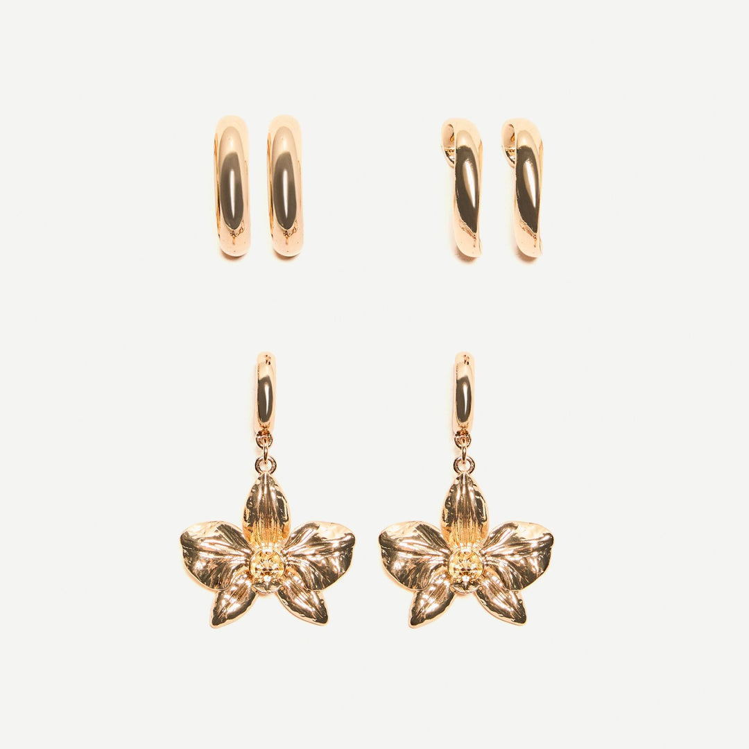 Moudda BERSHKA - Boucles d'oreilles - Pack 3 Orchidée - Tunisie 1