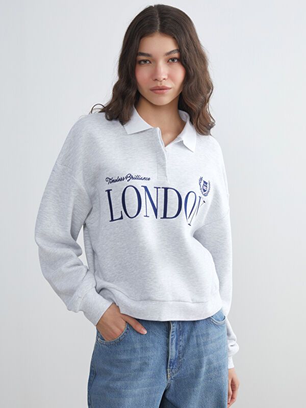 Moudda LC Waikiki - Sweatshirt en jersey Femme Mélange gris clair - Tunisie 1