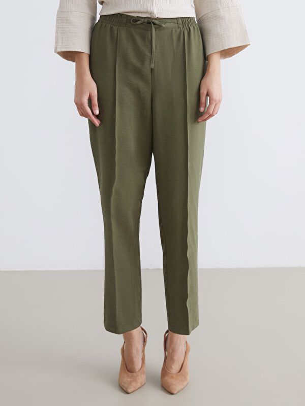 Moudda LC Waikiki - Pantalon fin en tissu pour Femme couleur Vert kaki - Tunisie 2