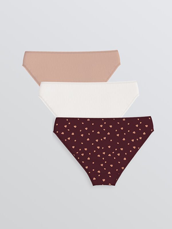 Moudda LC Waikiki - Slip basique Femme Imprimés bordeaux - Tunisie 2