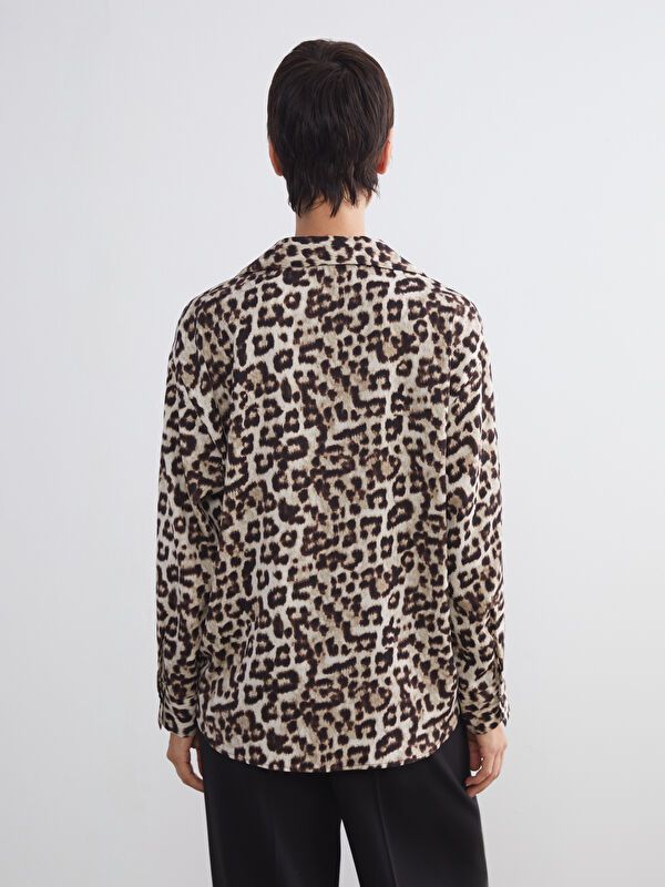 Moudda LC Waikiki - Chemise tissée manches longues Femme Imprimé en noir - Tunisie 4