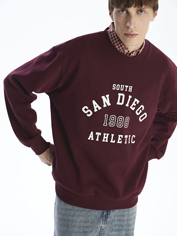 Moudda LC Waikiki - Sweatshirt en jersey Homme Bordeaux - Tunisie 1