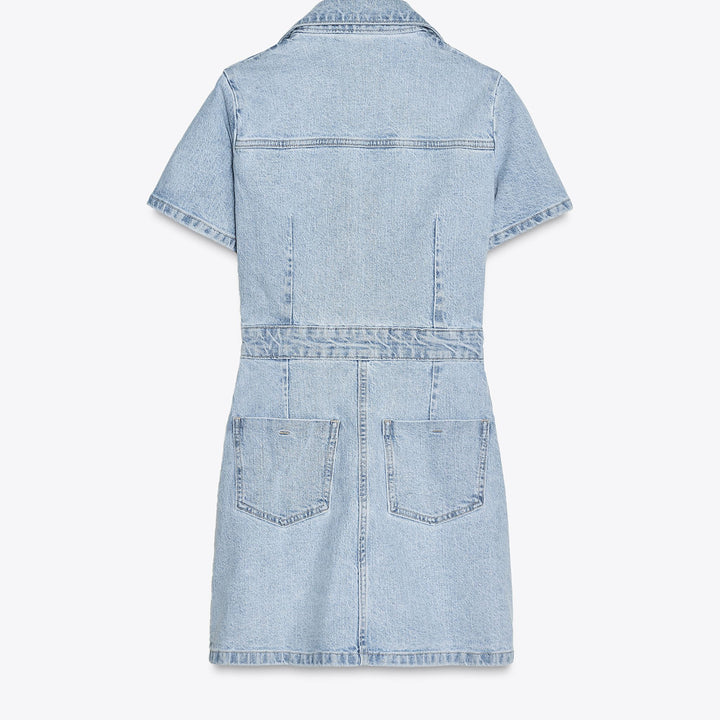 Moudda ZARA - Robe Denim Mini - Encolure Forcée & Boutons - Tunisie 2