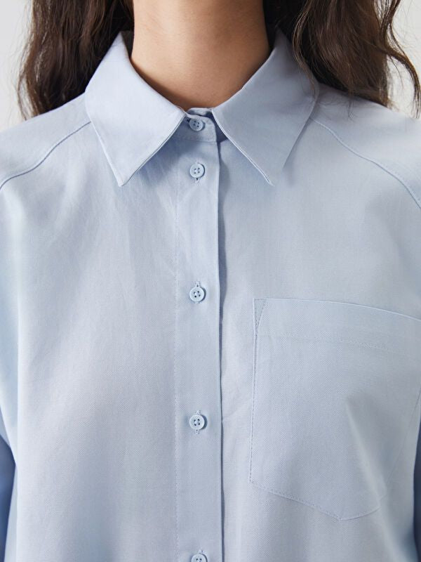 Moudda LC Waikiki - Tunique tissée manches longues Femme Bleu clair - Tunisie 3