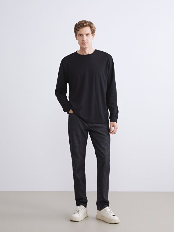 Moudda LC Waikiki - Sweatshirt jersey basique Homme Noir - Tunisie 2