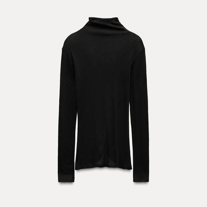 Moudda ZARA - Top Coton Supima Col Cygne Manches Longues - Tunisie 1