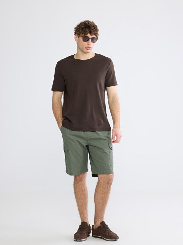 Moudda LC Waikiki - Bermuda en tissu pour Homme couleur Vert kaki - Tunisie 1