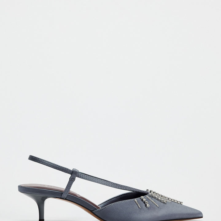 Moudda ZARA - Mocassins talon moyen satin strass - Tunisie 2