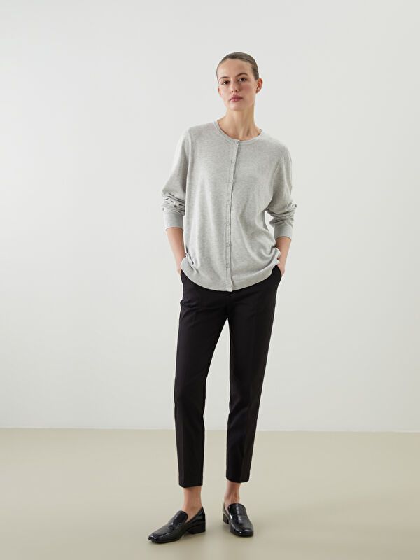 Moudda LC Waikiki - Cardigan fin en tricot Femme Mélange gris clair - Tunisie 2