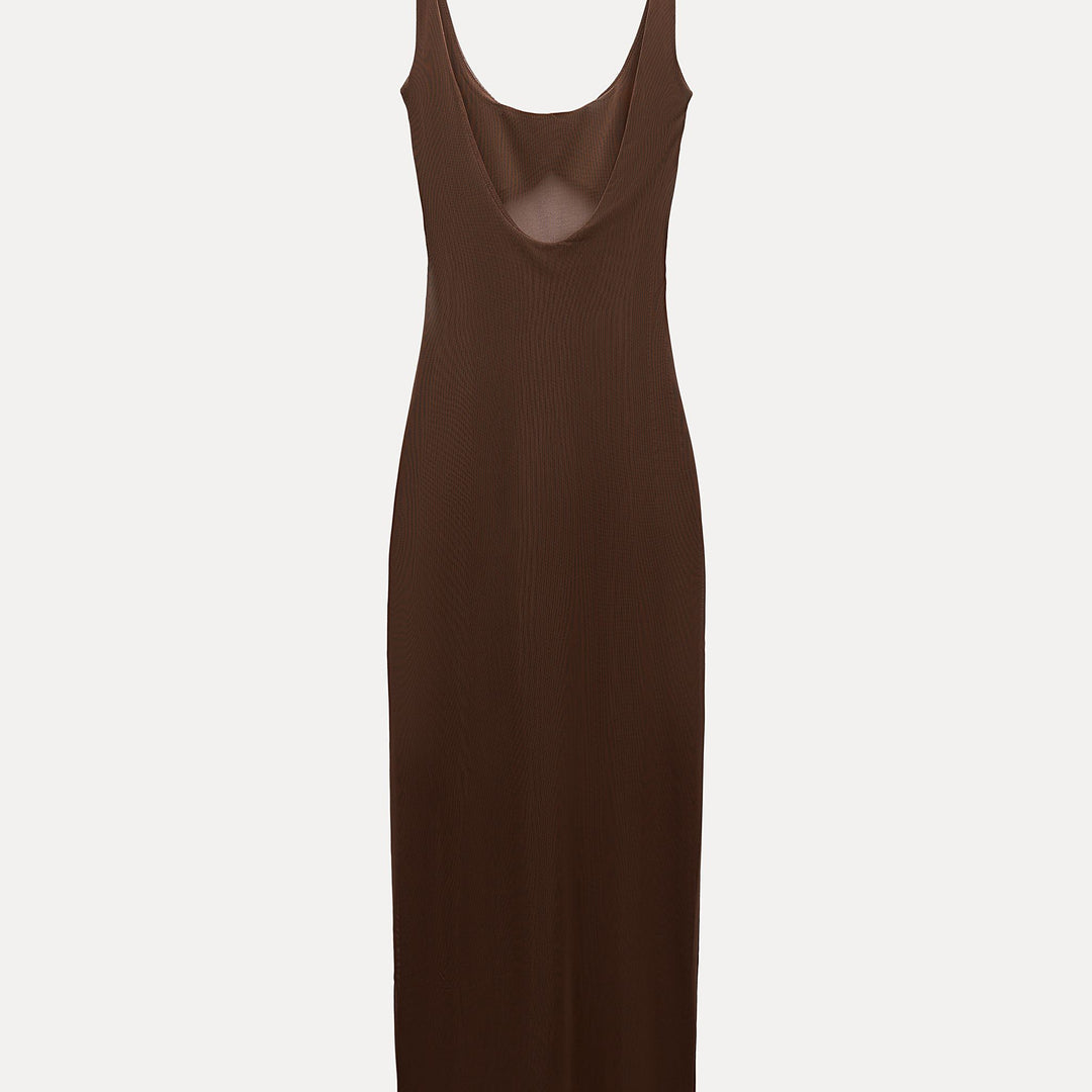 Moudda ZARA - Robe Midi à Bretelles et Tulle Transparent - Tunisie 3
