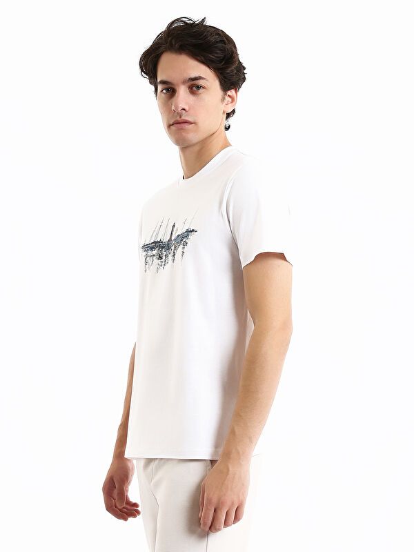 Moudda LC Waikiki - T-shirt imprimé en jersey manches courtes Homme Buxe blanc - Tunisie 4