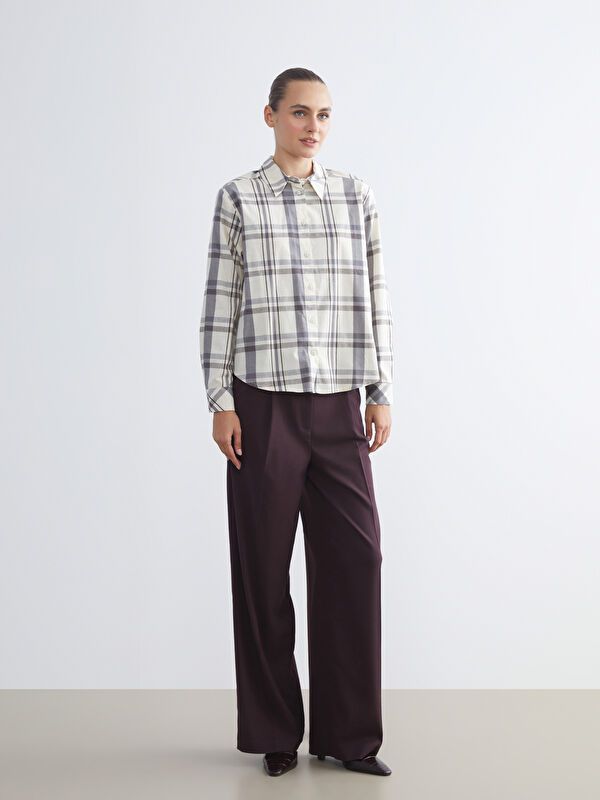 Moudda LC Waikiki - Chemise tissée manches longues Femme Carreaux blancs - Tunisie 2