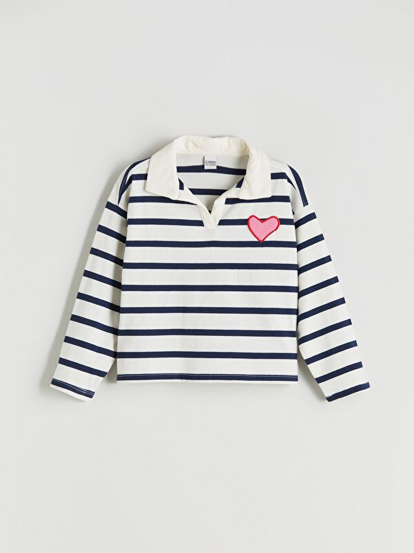 Moudda LC Waikiki - Body en jersey manches longues Fille Rayures marine - Tunisie 1