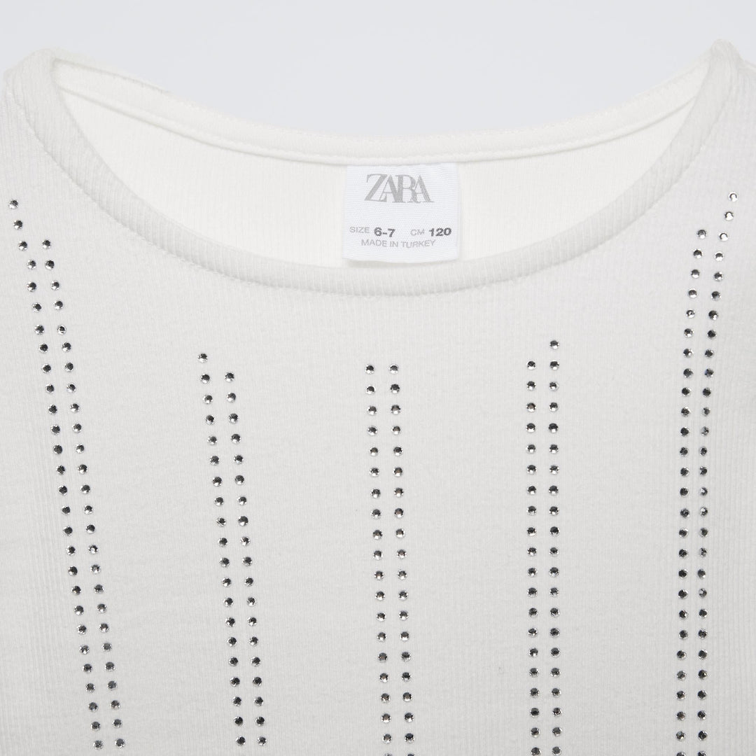 Moudda ZARA - T-shirt côtelé imprimé intégral, strass et bijoux - Tunisie 3