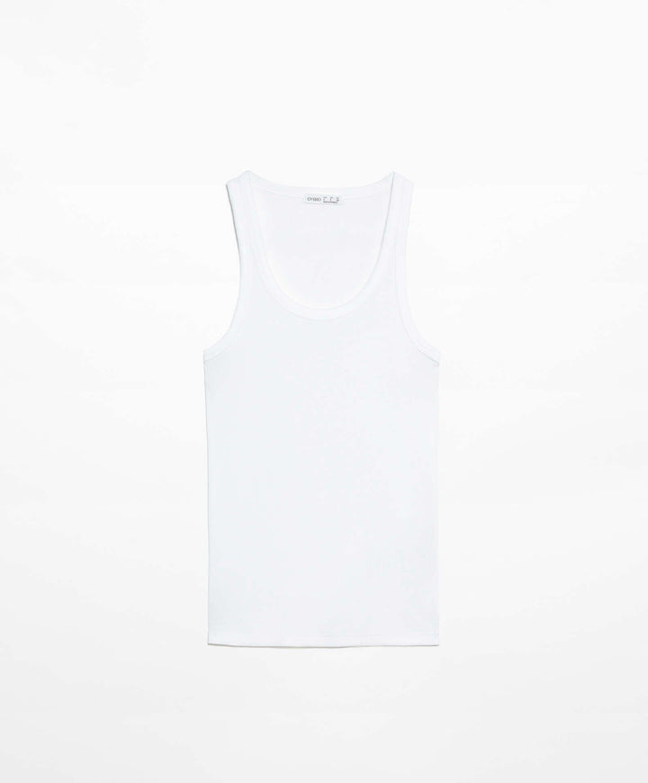 Moudda Oysho - T-Shirt Sans Manches Côtelé 2x1 - Tunisie 4