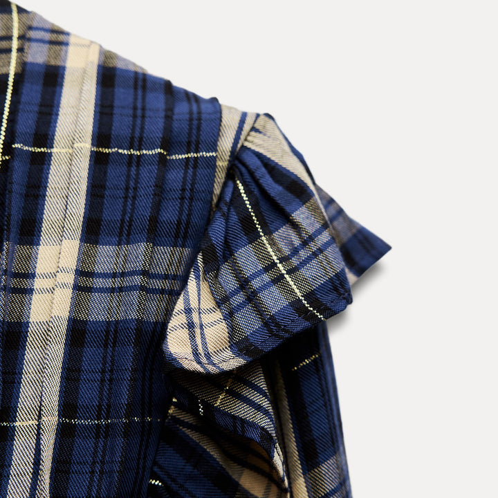 Moudda ZARA - Chemise courte à carreaux détail petits volants manches longues - Tunisie 4