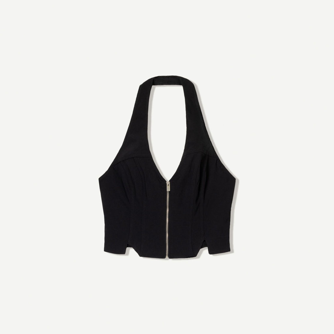 Moudda BERSHKA - Top Bengaline - Col Halter & Fermeture Éclair - Tunisie 1