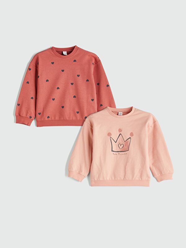 Moudda LC Waikiki - Pack sweatshirt jersey Fille Corail clair - Tunisie 1