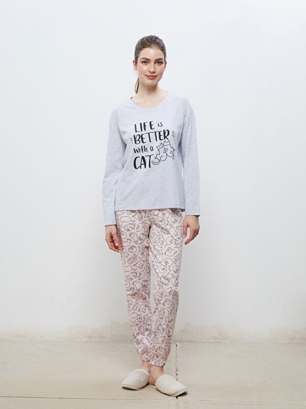 Moudda LC Waikiki - Pyjama en jersey à manches longues pour Femmes - Tunisie 1