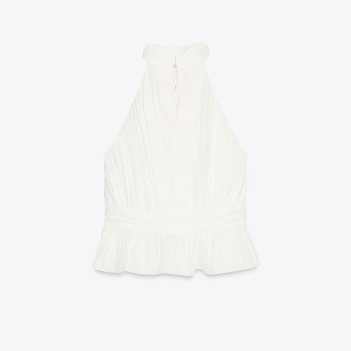Moudda ZARA - Top Plissé Halter - Détail - Tunisie 2