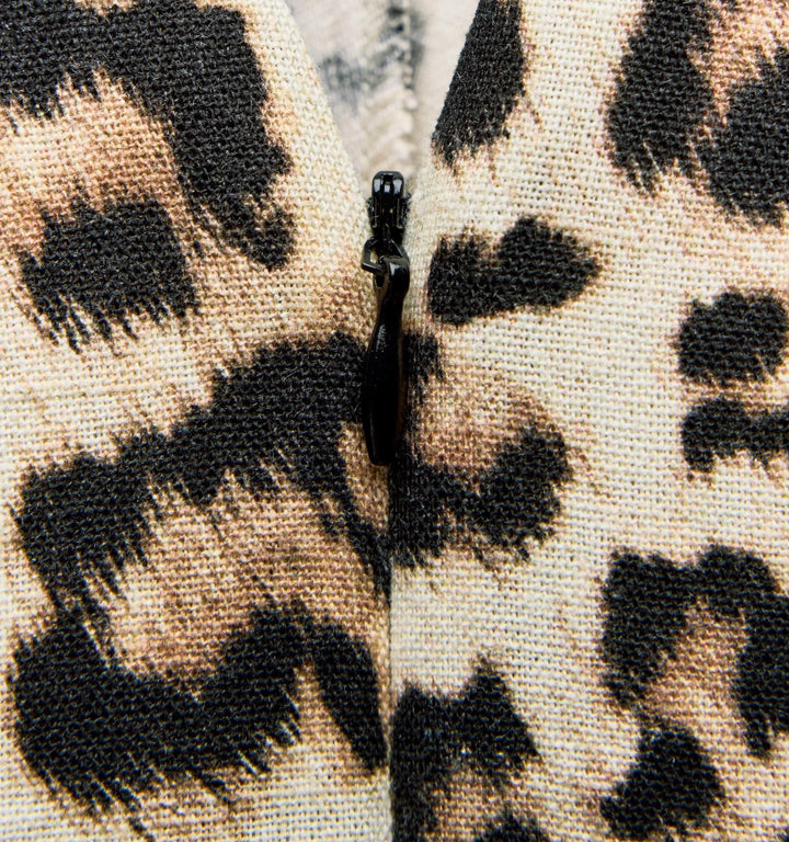 Moudda ZARA - Robe mi-longue lin/viscose tache animalière détail froncé - Tunisie 1