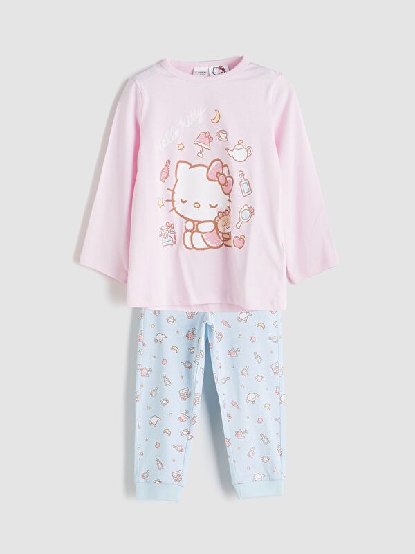 Moudda LC Waikiki - Pyjama en jersey manches longues moyen Fille Rose pâle - Tunisie 1