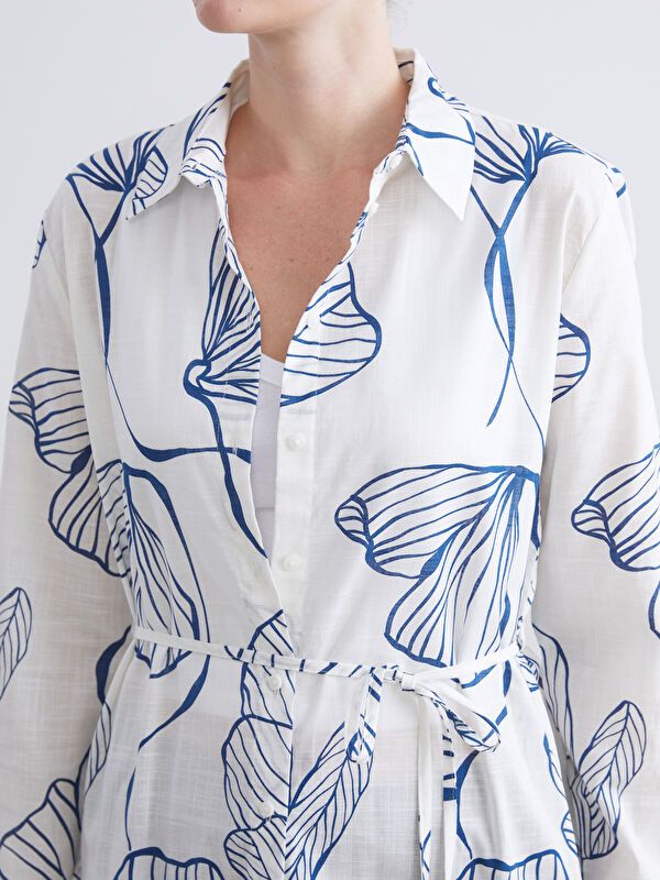 Moudda LC Waikiki - Tunique tissée imprimée manches longues Femme Imprimé marine - Tunisie 3