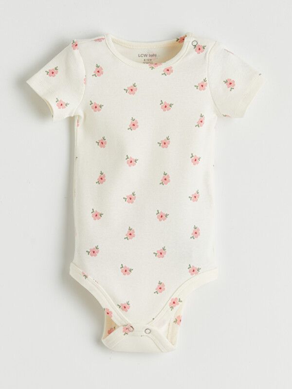 Moudda LC Waikiki - Body imprimé manches courtes en jersey - tenue de sport pour Fille couleur Écru imprimé - Tunisie 4