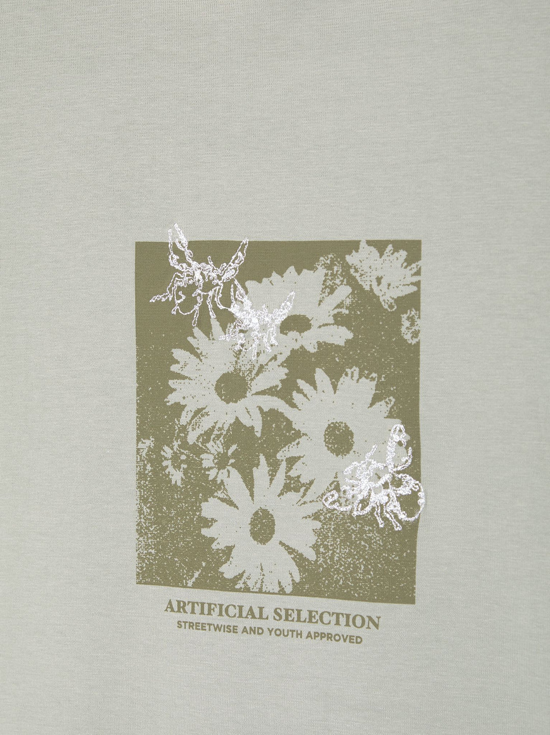 Moudda PULL & BEAR - T-Shirt Brodé Fleurs et Insectes Green Bank - Tunisie 2