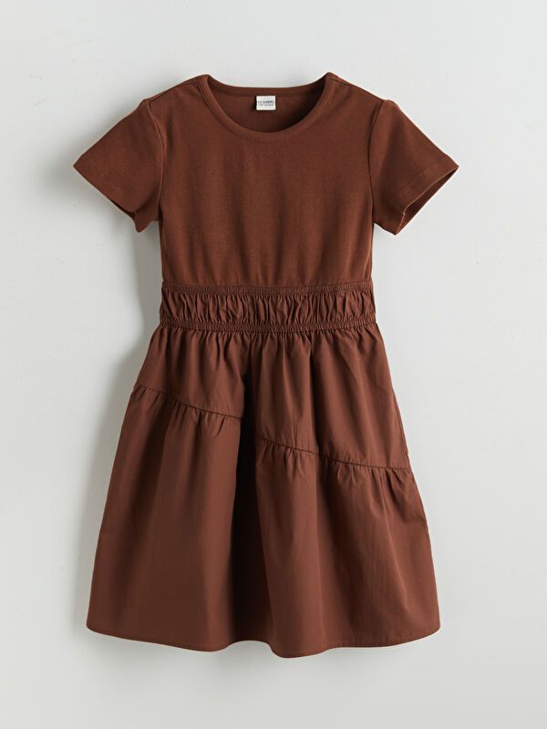 Moudda LC Waikiki - Robe tissée manches courtes Fille Brun - Tunisie 1