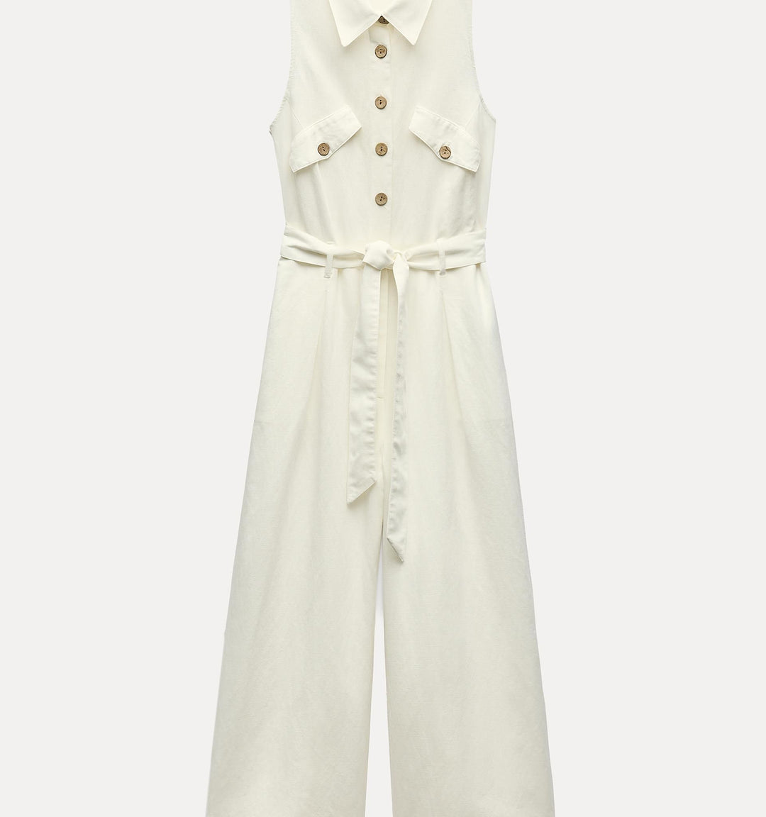 Moudda ZARA - Combinaison chemise en lin/coton courte ceinturée - Tunisie 1