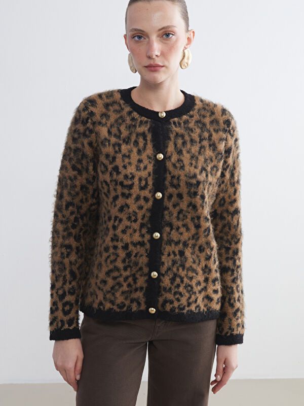 Moudda LC Waikiki - Cardigan tricot épais Femme Jacquard camel - Tunisie 1