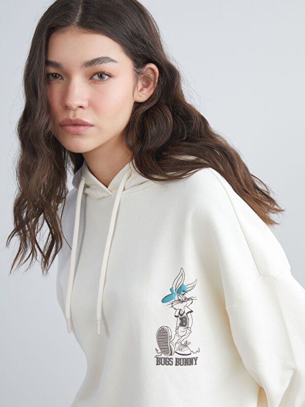 Moudda LC Waikiki - Sweatshirt en jersey sous licence Femme Beige clair - Tunisie 3