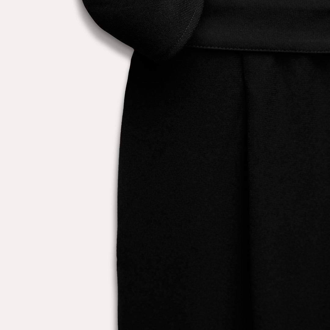 Moudda ZARA - Combinaison crêpe noire manches courtes ceinturée - Tunisie 5